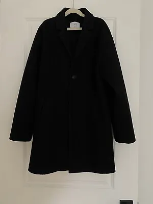 Zara Boys Black Wool Blend Coat Jacket Size 13 14 Years • $29.99