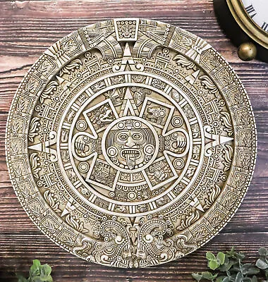 Aztec Maya Solar Sun Xiuhpohualli & Tonalpohualli Wall Calendar Plaque Figurine • $40.99