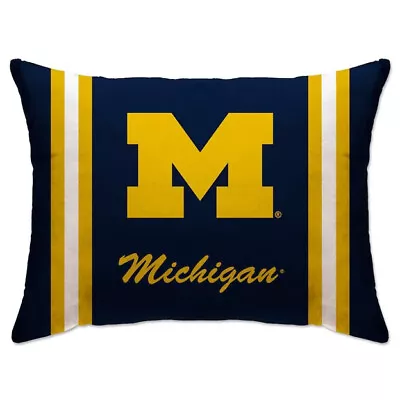 Michigan Wolverines 20  X 26  Standard Stripe Logo Bed Pillow - NCAA • $29.99