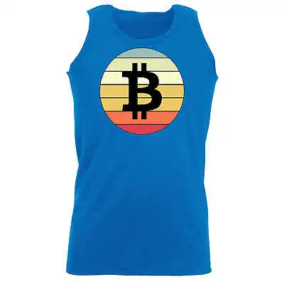 Bitcoin Vintage Sunset Cryptocurrency - Funny Singlet Vest Unisex Tank Top • $19.95