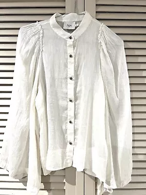 Gorgeous AJE Silk Linen Shirt Top * Size 8 • $75