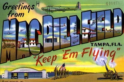 Macdill Field Tampa Florida *2x3 Fridge Magnet* Large Letter Postcard Vintage • $8.95