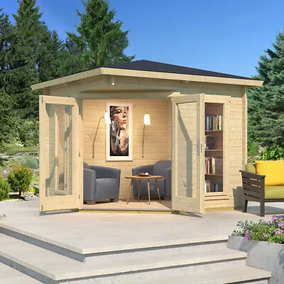 Lasita Oswestry Corner Log Cabin 2.4m X 2.4m Compact Corner Summer House • £2279