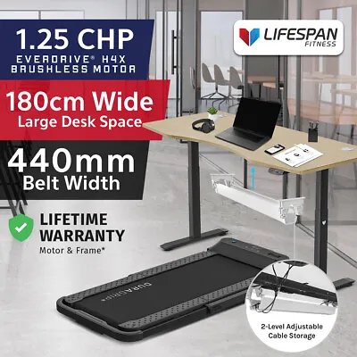 $1949 • Buy NEW Lifespan Fitness V-Fold Treadmill With ErgoDesk Automatic Oak Standing Desk 