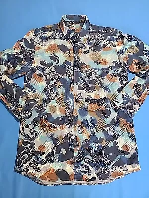 Luchiano Visconti Shirt Men Button Down Multicolor Size Medium  • $23.95