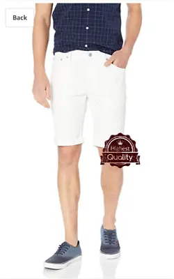 MensCow Leather Shorts White Casual 5 Pockets Short Zipper Fly Real Leather • $66.41