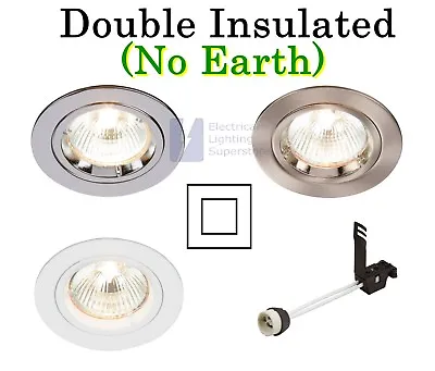 Double Insulated Gu10 Mains Fixed Die Cast Ceiling Recessed Downlight No Earth • £3.60