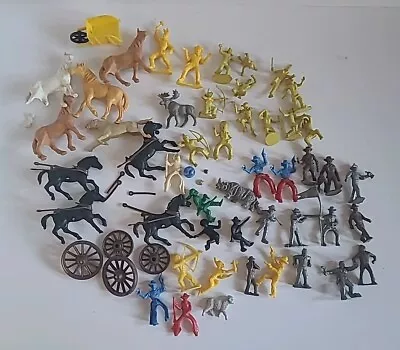 HUGE MIXED LOT 50+ Vintage Plastic Figures & Toys - 60's Marx Molds & More! • $7.99