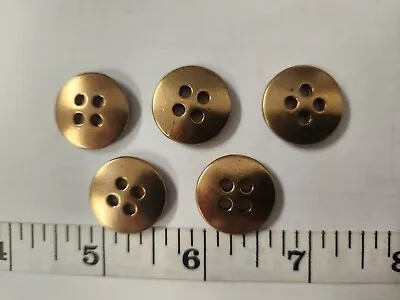 Vintage Buttons Set Of 6 Brass Gold Metal Tuz3581 Last! • $10