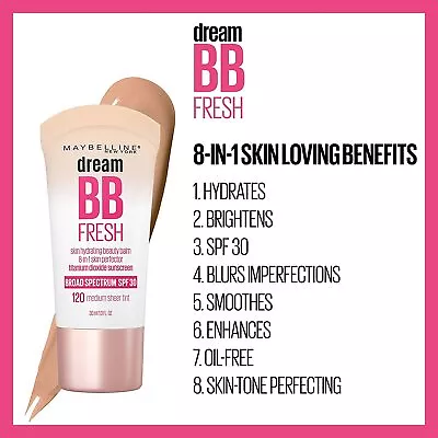 Maybelline Dream BB Fresh 8-In-1 Beauty Balm Skin Perfector You Choose • $9.99