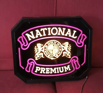 Vintage National Premium Beer  Neo-Neon Sign Embosgraph Display Co. 1987 Chicago • $57.99