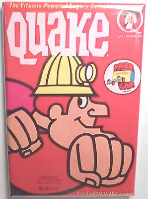 Quake Vintage Cereal Box 2  X 3  Refrigerator Or Locker MAGNET Style 3 • $6.95