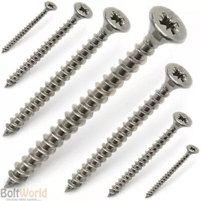 £231.04 • Buy 5mm 10g A4 MARINE GRADE STAINLESS STEEL FULLY THREADED CHIPBOARD WOOD SCREWS
