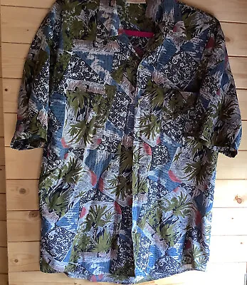 £5 • Buy Tropical Print Mens Shirt Made In Australia By Casuals Size M Short Sleeve 
