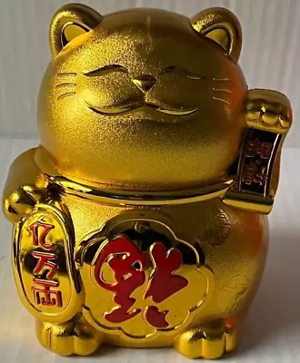 Feng Shui Lucky Cat Maneki Neko Japanese Asian 4.5”H PLASTIC Wealth Money BANK • $7.89