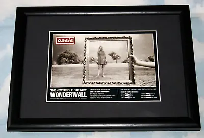 OASIS Band Framed A4 1995 ` Wonderwall ` SINGLE Original Promo Art Poster • £13.99