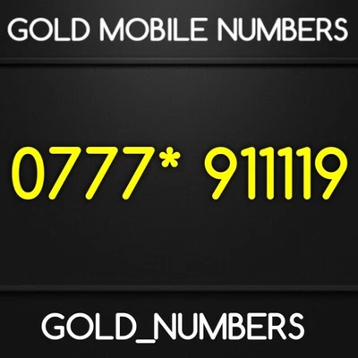 £150 • Buy Gold Diamond Vip Easy Special 0777 Mobile Number 0777*911119
