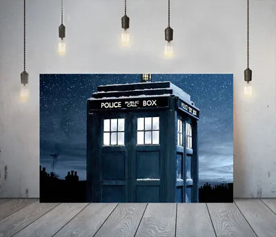 £26.99 • Buy Doctor Who 1- Framed Canvas Wall Art Classic Show Picture Paper Print- Blue