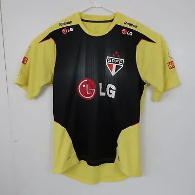 $48.98 • Buy Sao Paulo FC 2009 Jersey Size L Yellow Reebok Brazil Football SPFC Shirt Kit