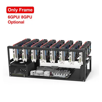 4/6/8/12 GPU Miners Open Air Mining Rig For ETC Minercase Computer Frame US • $21.59