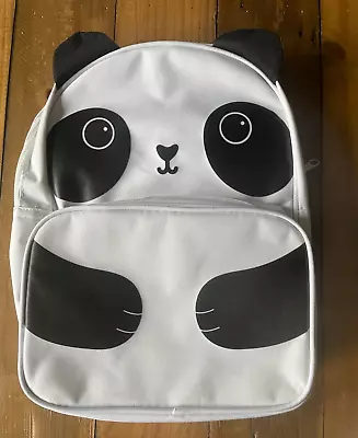 Kids Black White Panda Backpack With Ears Childs School Bag. Packed Lunch Bag • £12.99