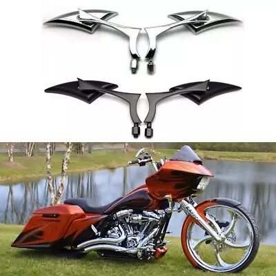 Motorcycle Side Mirrors For Harley Road Glide King Street Glide Touring Softail • $35.09