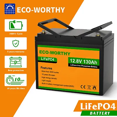 【15% OFF】12V 100Ah 130Ah Lithium Iron Battery LiFePO4 Recharge Deep Cycle BMS • $398.99