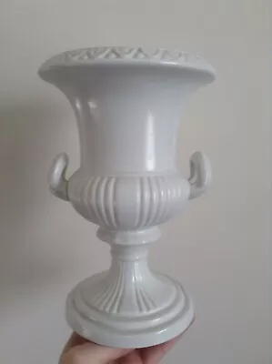 Vtg 22cm Large Dartmouth England Ivory White Grecian Style Urn Vase W 'Handles' • £31.70