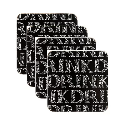 £5.65 • Buy Price & Kensington Soho Coasters With Script Set Of 4 Black 10.5 X 2 X 11 Cm