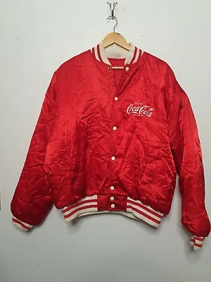 Vintage Coca-Cola Future Ball Satin Jacket Adult Extra Large Red Coke 1992 1990s • $149