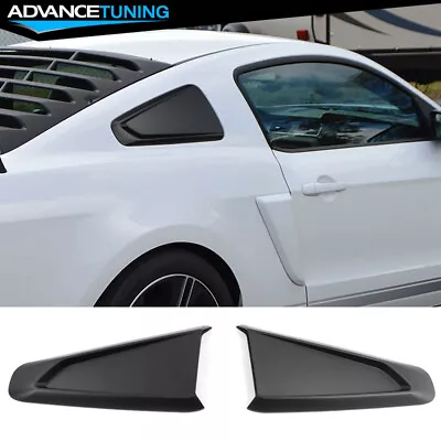 $48.98 • Buy Fits 10-14 Ford Mustang Coupe Rear Side Quarter Window Louver Covers Matte Black
