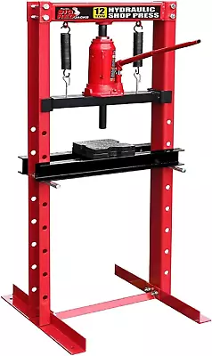 TAM51201  Steel H-Frame Hydraulic Shop Press With Stamping Plates To Bend Strai • $320.99