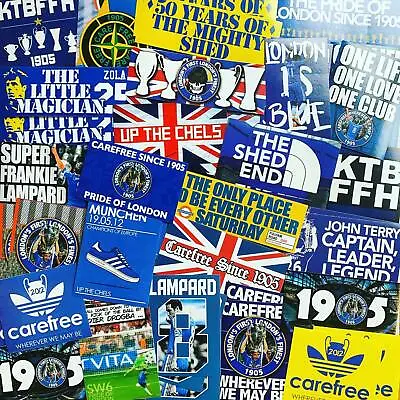 100 X Chelsea Stickers Inspired By Stamford Bridge Scarf Badge Flag Terry Shed  • £13.99