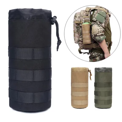 Molle Tactical Water Bottle Bag Adjustable Bottle Holder Carrying Pouch Hiking • $9.59