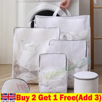 Washing Machine Mesh Net Bags Laundry Bag Large Thickened Wash·Reusable Home • £3.56