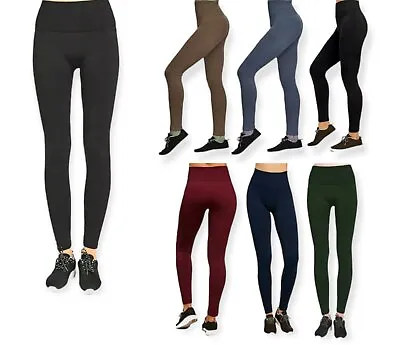 £6.99 • Buy Ladies Thermal Leggings Thick Winter Fleece Lined Warm High Waist Tummy Control 