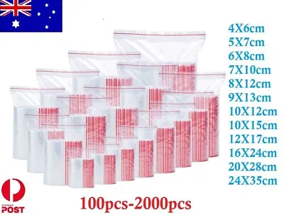 $135.75 • Buy 100pcs-2000pcs Zip Lock Plastic Bag Resealable Zipper Bags HQ AU FREE Shipping