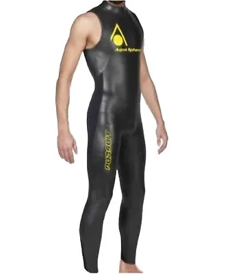 Aqua Sphere Mens Pursuit SL Powered Triathlete Wetsuit Size ML  Black/Yellow • $74.50