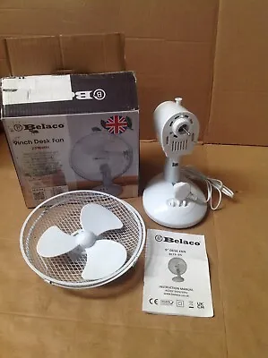 £12 • Buy Belaco 9inch Table Fan Desk Fan With 2 Speed Oscillating Cooling Fan Stand Fan