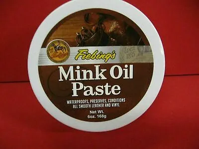 Fiebings Mink Oil 6 Oz. - Waterproofing Paste - Leather Preserver/Conditioner • $8.99