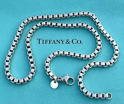 Tiffany & Co. Venetian Link Necklace Sterling Silver 18  Length • $458.98