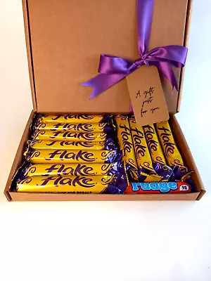 Cadburys Flake Milk Chocolate & Fudge Bar Gift Box Hamper Birthday Gift Present • £11.79