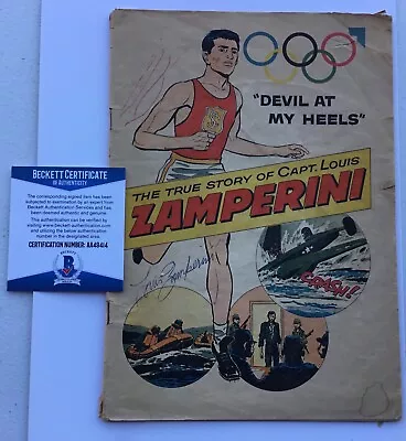 RARE Louis Zamperini SIGNED COA Devil At My Heels Comic Book Unbroken WWII POW  • $399