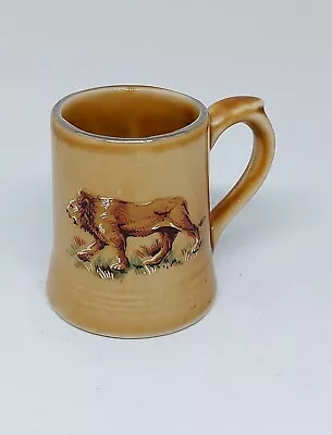 Vintage Wade Mug Tankard Miniature Featuring Lion Ceramic Pottery Brown • £10