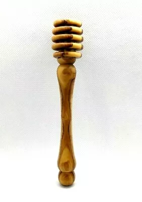 Hand Made Olive Wood Honey Dipper Spoon Stick Wooden Spoon Server • £11.83