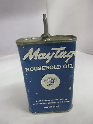 Vintage Advertising Maytag 1/2 Pint  Oil Oiler Tin Can Petroliana    915-g • $49