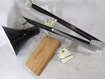 Vintage Black Articulating Swing Arm Drafting Round Lamp Light • $68.99