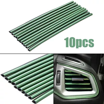 10pcs Air Outlet Conditioner Car Stickes Auto Vent Strip Grille Trim Green • $7.50