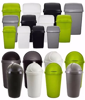 £9.40 • Buy Plastic Flip Top Rectangle Bullet Waste Bin Paper Rubbish Kitchen Swing Bins W/F