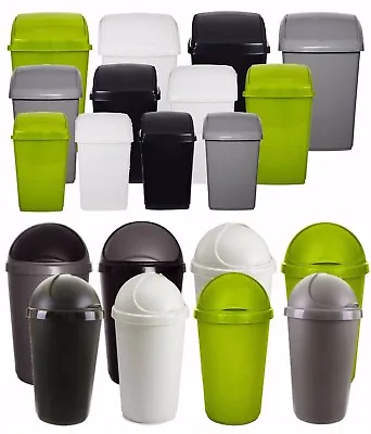 Plastic Flip Top Rectangle Bullet Waste Bin Paper Rubbish Kitchen Swing Bins W/F • £9.40